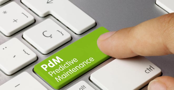 PdM Predictive Maintenance - Inscription on Green Keyboard Key.